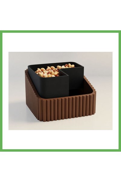 TheGencoo 3D-Printed Pistachio Bowl - Dual-Chamber Shell Separator Serving Bo...