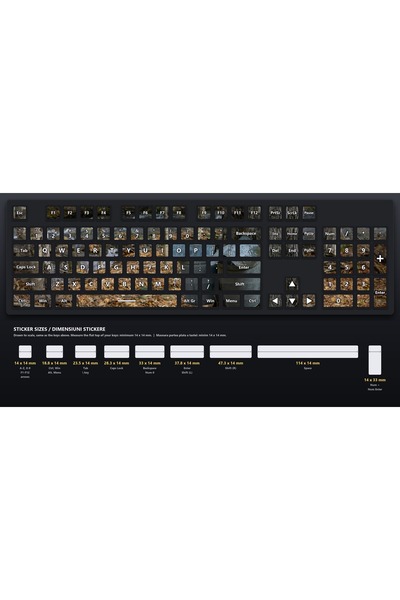 OEM Stickere Tastatura Motiv Sevra De Copac, Design Continuu Pe Toate Tastele...