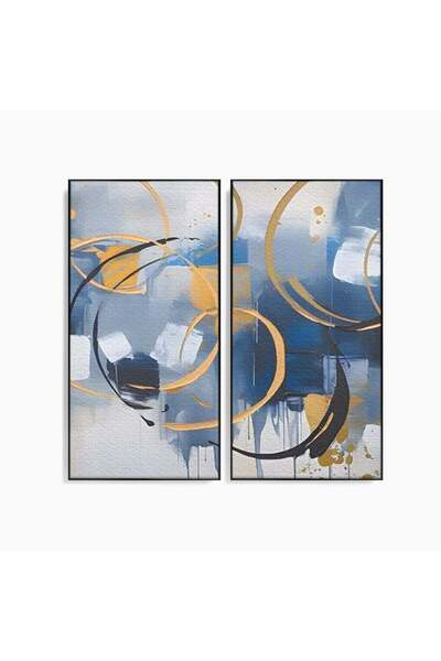 Luxcanva Set 2 Tablouri Canvas Relaxare 100x100 cm (2 x 50x100) cu Rama Negru...