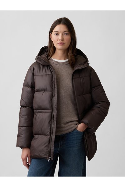 GAP Kadın Kahverengi Relaxed Puffer Şişme Mont