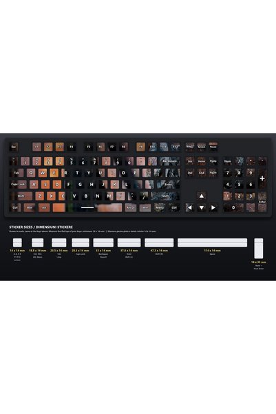 OEM Stickere Tastatura Set Tematica Rugina de Fier, Design Continuu pe Toate ...
