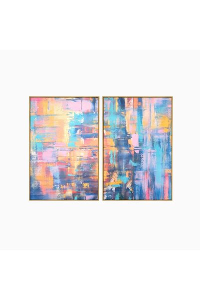 Luxcanva Set 2 Tablouri pe pânză, culori abstracte, peisaj, 200x150 cm (2 x 1...