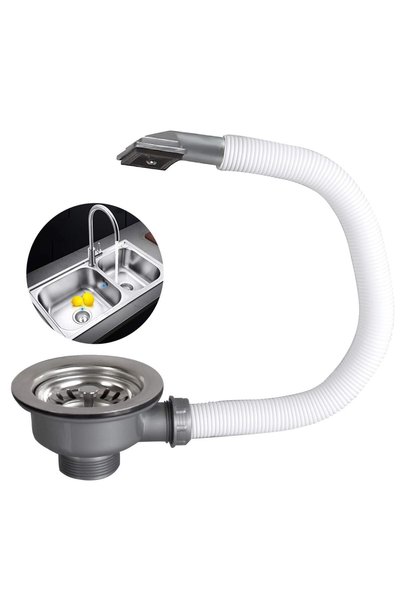 Bukela Kitchen Sink Waste Kit Complete 114mm Stainless Steel Sink Basket Stra...