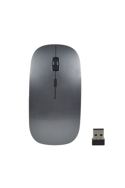 JMB Mouse Wireless Argintiu cu Adaptor 2,4 GHz, Design Compact pentru Laptop ...
