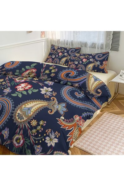 LEADER GLOBAL Boho Style Bedroom 3Pcs Bedding Set, Soft Pillow & Duvet Set