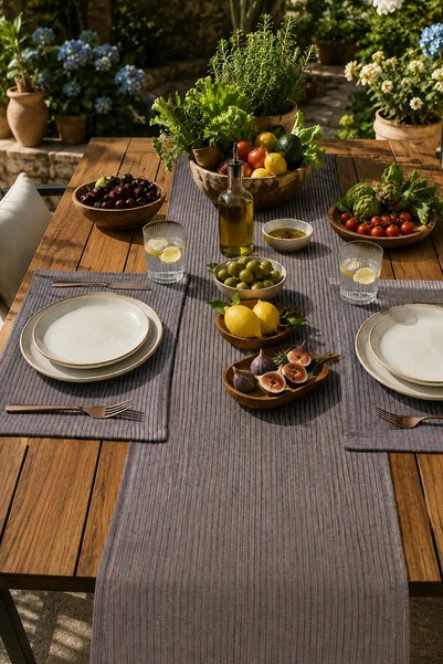 Nazik Home Lozano Stain Resistant, Hassle-Free American-Style Table Runner Se...