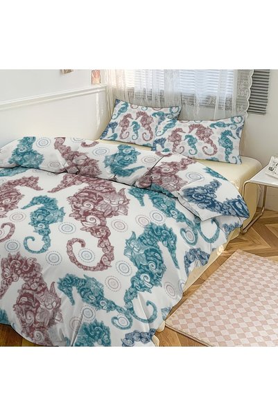 LEADER GLOBAL Bohemian Chic Bedding Set 3Pcs, All Weather Bedroom Bedding