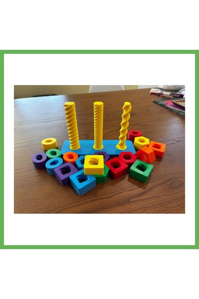 TheGencoo 3D-Printed Screw Puzzle Washing Set - Colorful Nut and Bolt Sorting...