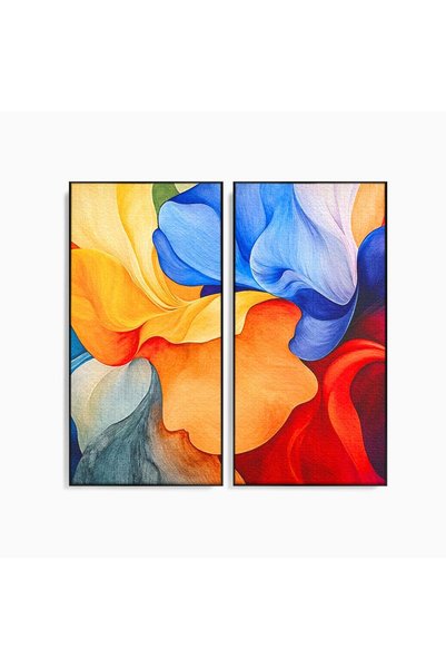 Luxcanva Set 2 Tablouri Canvas Fantezie Abstracta 140x140 cm (2 x 70x140) cu ...