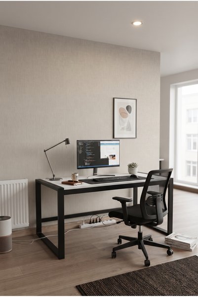 DEKOPRATİK Marsilya Çalışma Masası - Metal Ayaklı Bilgisayar Masası Ofis Masa...