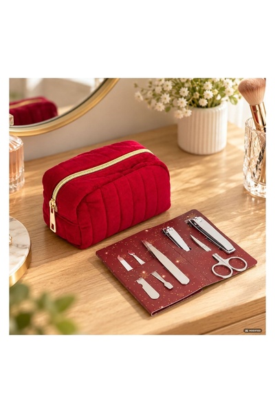OEM Set de manichiură și pedichiură de Crăciun, 6 piese, cu trusă cosmetică r...