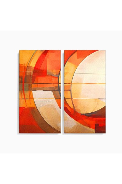 Luxcanva Set 2 Tablouri Canvas Pictura Forme Geometrice 120x120 cm (2 x 60x12...