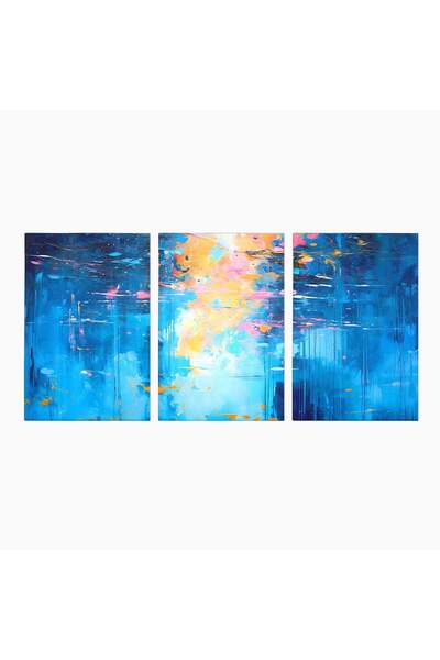 Luxcanva Set 3 Tablouri Canvas Pictura Colorata 240x120 cm (3 x 80x120) pe Sa...
