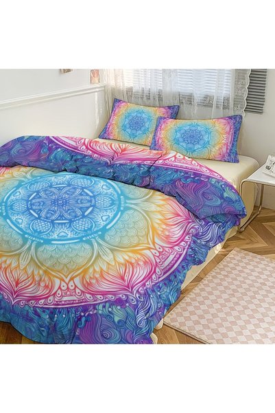 LEADER GLOBAL High Quality Bohemian Duvet Cover Set 3Pcs, Home Sleep Bedding