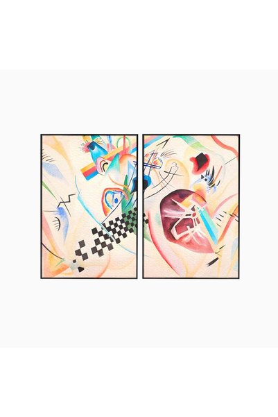 Luxcanva Set 2 Tablouri Canvas Pictură Abstractă de Kandinsky 140x100 cm (2 x...
