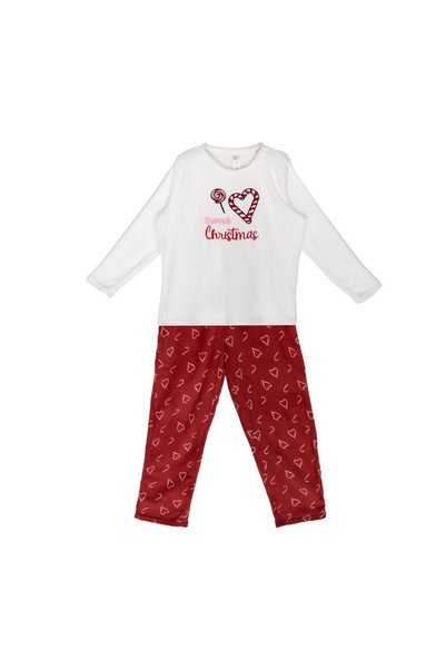 OEM Set pijama de Crăciun pentru femei, catifelat, bluză albă cu bomboane și ...