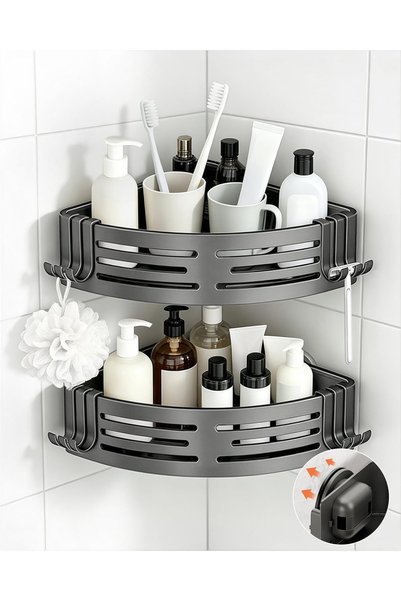 GENERAL Tokokimo Shower Caddy 2 Pack, Rustproof Aluminium Shower Corner Shelf...