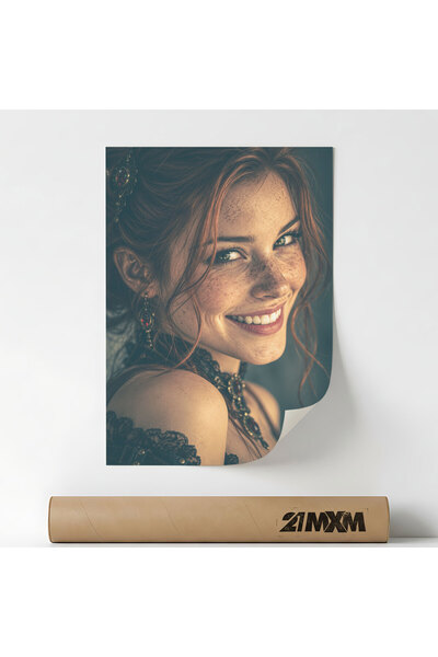 21mxm Poster Decorativ Tematică Portret & Frumusețe cu Pistrui - 'Zâmbet cu P...