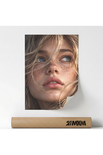21mxm Poster Decorativ Tematică Portrait & Beauty - 'Soft Freckles', Material...