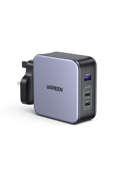 Generic Brand شاحن جداري يوجرين بمنفذين PD وبمنفذ USB بتقنية GaN وبقوة 140 وا...
