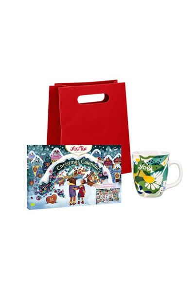 Yogi Tea Pachet Calendar de Craciun cu 24 plicuri de ceai bio, si Cana de por...