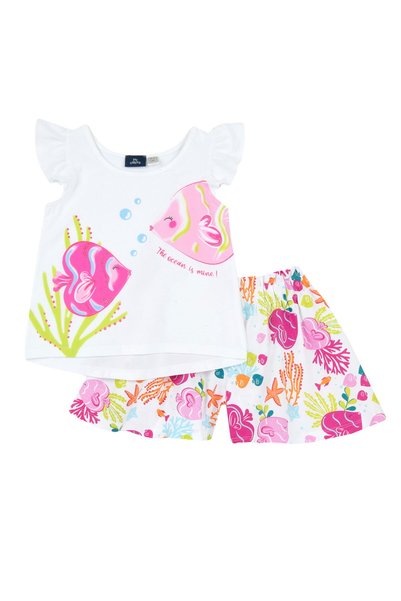 Chicco Costumas de plaja copii Chicco, alb cu roz, 73855-68MC