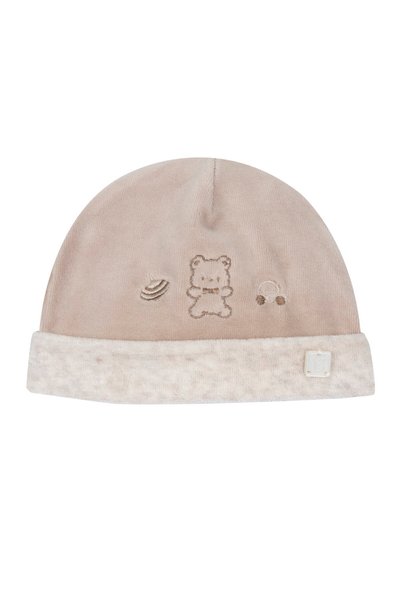 Chicco Caciulita bebe din velur, Bej cu model, 00386-69MFCI