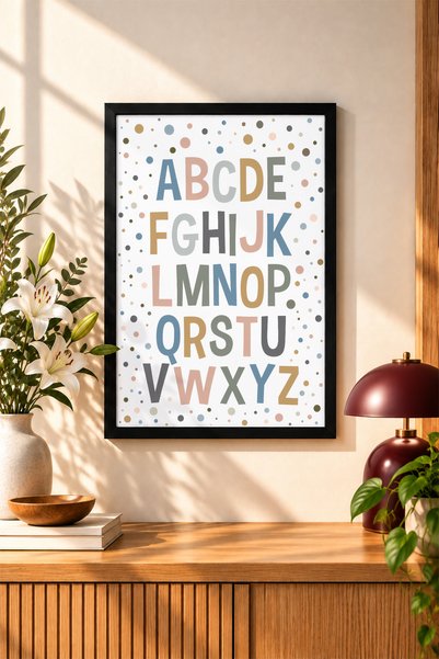 BAMBAŞKA MODA Poster cu litere drăguțe în ramă de lemn – Decor modern pentru ...