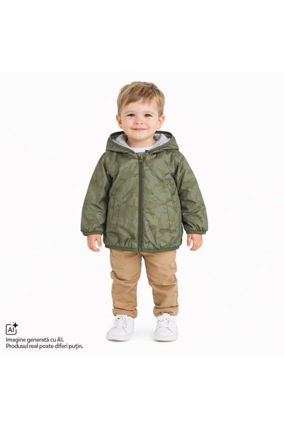 Chicco Jacheta copii impermeabila, Verde cu model, 01960-70MC