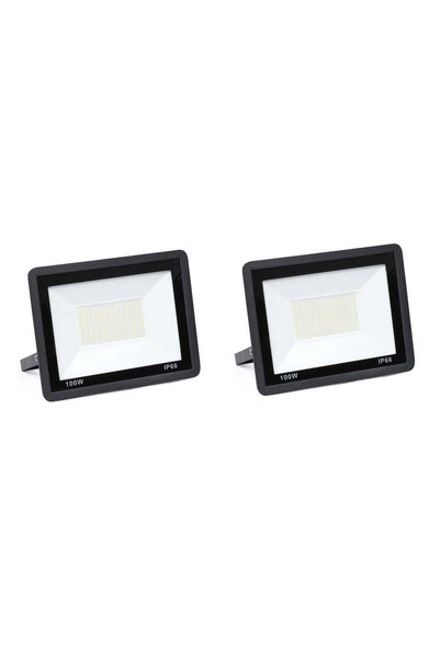 NO BRAND Set 2 Proiectoare LED Jortan 100W - Iluminat Exterior Profesional, L...