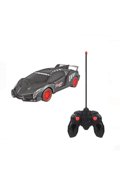 Generic Brand Masina de Curse Neagra Mata cu Lumini & Telecomanda 1:16 / 27MHz