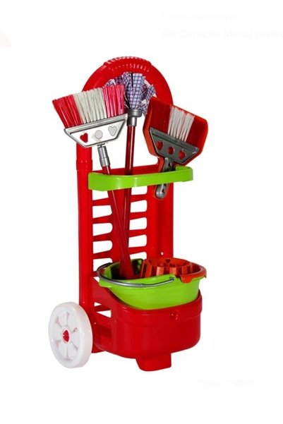 Generic Brand Set Carucior Menaj pentru Copii Rosu cu Accesorii