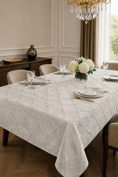 Nazik Home Sada Stain Resistant, Low-Maintenance Tablecloth (100 x 100 cm)