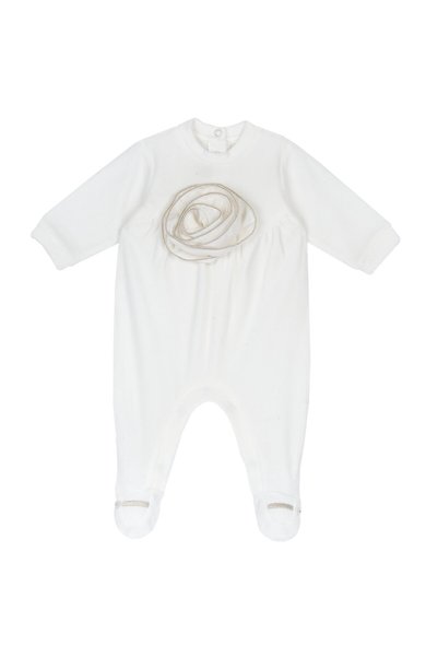 Chicco Salopeta bebelusi din velur, Alb, 00330-69MFCI