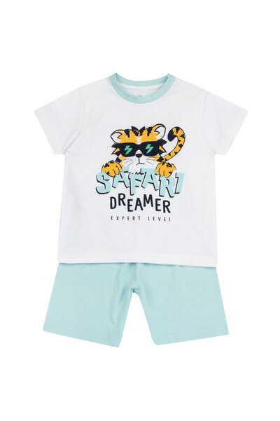 Chicco Pijama copii Chicco, alb cu model, 01501-70MC