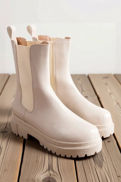 BENERLY Women's Laceless Elastic-Banded Orthopedic Sole Chelsea Boots with Th...
