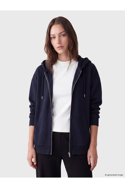 LC Waikiki Quality Parts from Çelebi Store Hooded Loose Fit Women's Thick Zip...