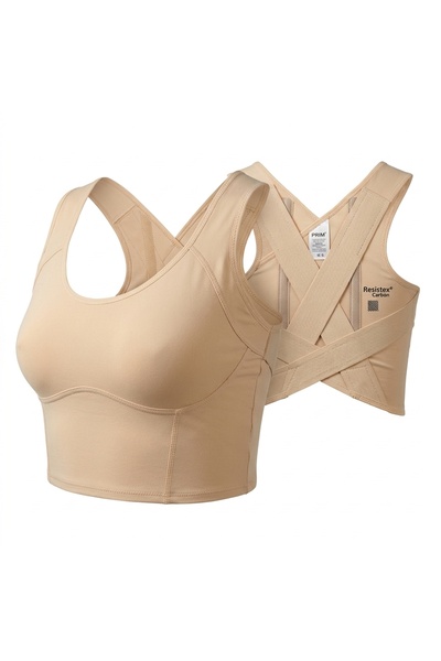 THERABAND Prim Carbon Posture and Shoulder Support, Kyphosis Corrector with R...