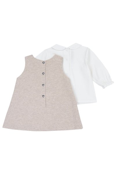 Chicco Costumas copii Chicco, bluza si rochie, bej, 00534-69MFCO
