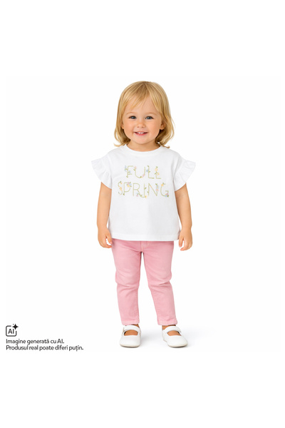 Chicco Tricou copii Chicco, Alb cu model, 01578-70MC