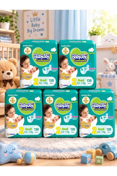 Baby Joy Diaper Size 2 | Offer of 5 Boxes X 136 Diapers | Protection and Comf...