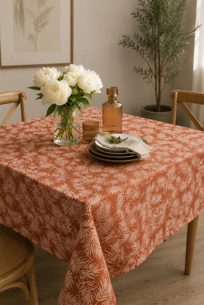 Nazik Home Sare Stain Resistant, Hassle-Free Square Tablecloth (100 x 100 cm)