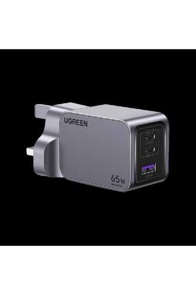 Generic Brand شاحن جداري يوجرين نيكسود بمنفذين USB-C وبمنفذ USB بقوة 65 واط -...