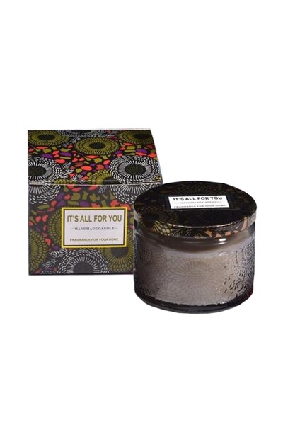 Evolium Lumanare Parfumata, Evolium, Model Borcan, Gri, Aroma de Lemn de Santal