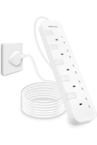 HengLong Extension Cord 5 Meter, 5 Sockets Power Strip Surge Protector with I...