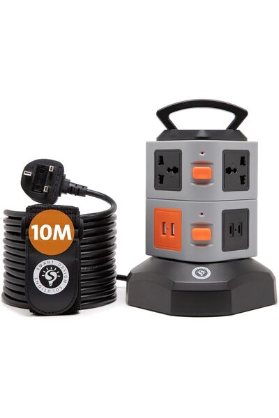 Smart Design Solutions Universal Extension Cord: Extra-Long Power Cable (5-15...