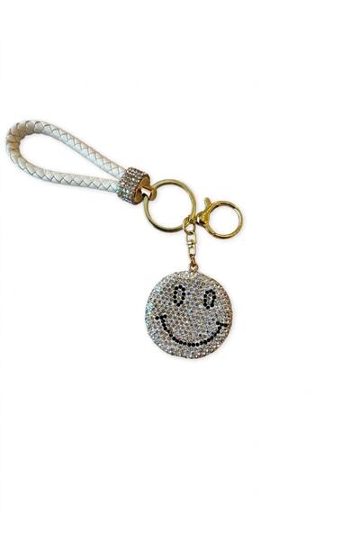 Bellinzona VIP Gemstone Smile Keychain & Charm [Pink-Silver]