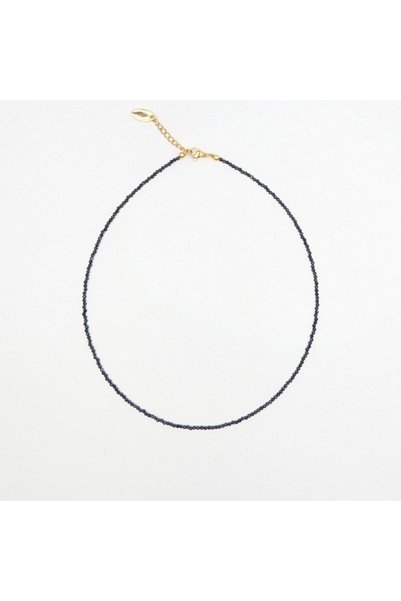 unbranded KL9267 Minimal Χειροποίητο Κολιέ με Σκούρες Μπλε Faceted Χάντρες – ...