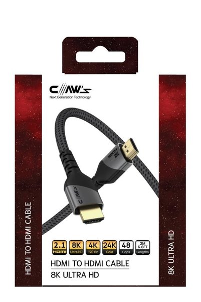 Claw's 8K UHD HDMI 2.1 48 Gbps / 24K Gold/Alüminyum Gövdeli 8K 60Hz-4K 120Hz- 240HZ-FHD 240Hz Destek