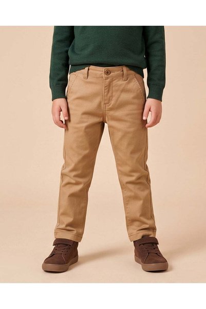 REDTAG Boys Brown Chino Trousers